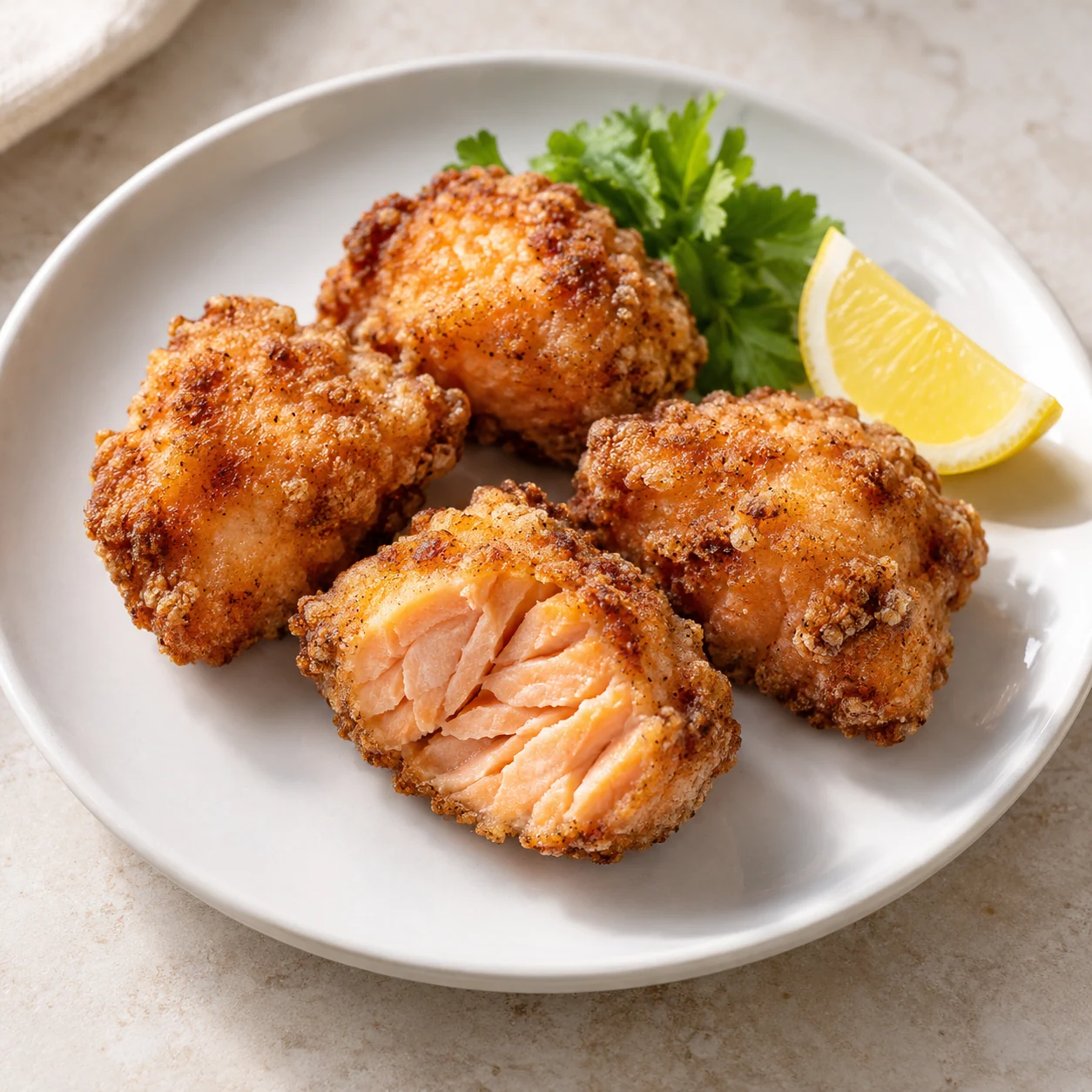 Breaded salmon portion-Janpanese style · Suggestion de présentation
